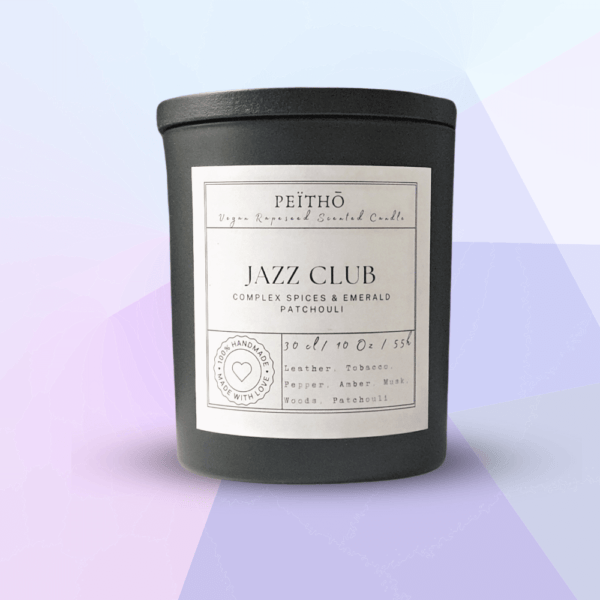 Peitho-Perfumes.ScentedCandles_ A Swiss scented candle evoking the atmosphere of a jazz club.