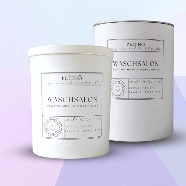 Peitho-Perfumes.ScentedCandles_ A homemade scented candle called Waschsalon, filling the air with molecular perfume.