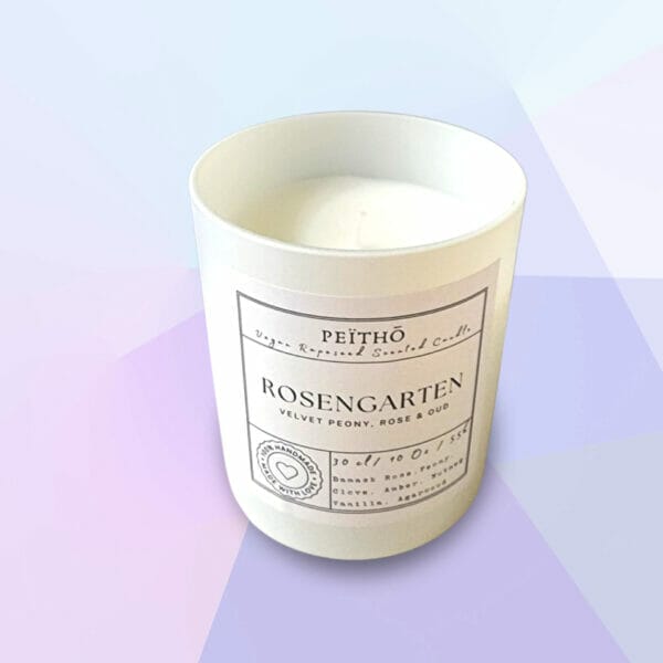 Peitho-Perfumes.ScentedCandles_ A Swiss homemade scented candle inspired by a rose garden.